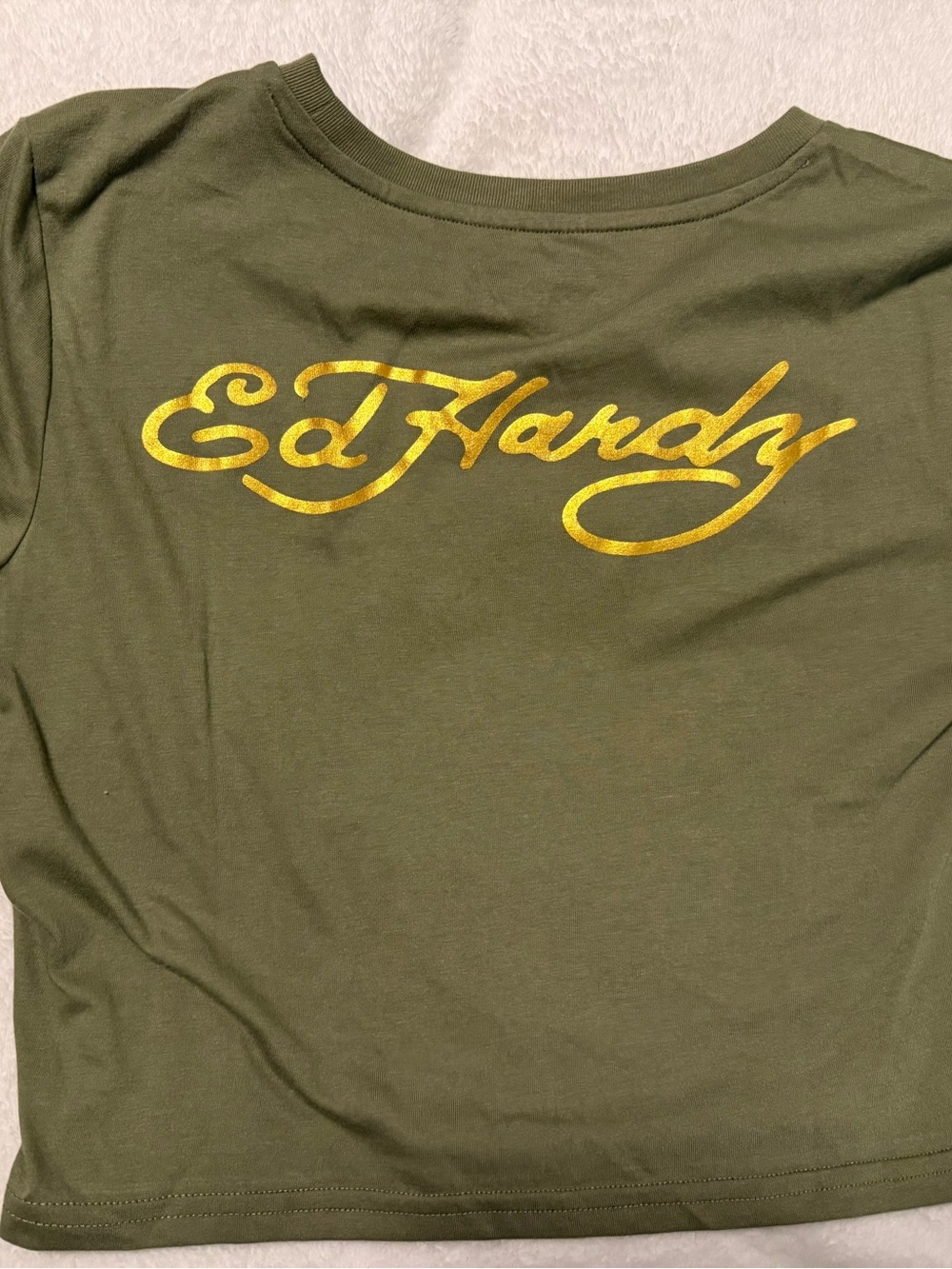 ED HARDY JRS large crop rhinestone tee NWT - Picture 3 of 8